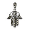 Sterling Silver Antiqued Marcasite Hamsa Pendant | Jewelry | Judaica