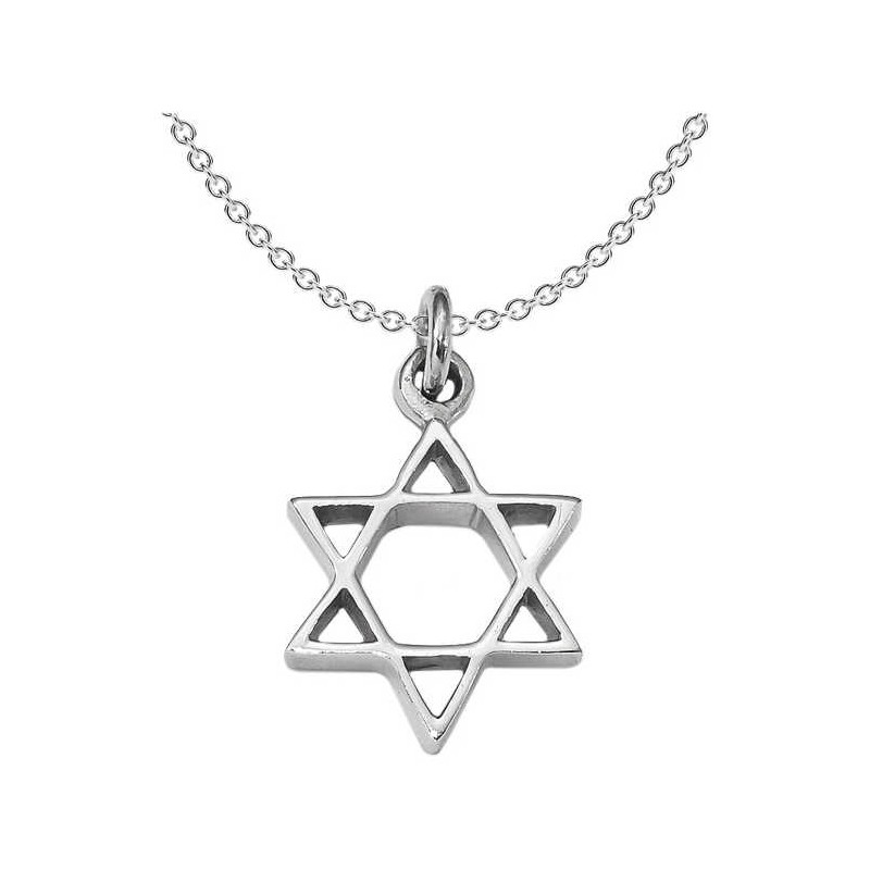 Sterling Silver Rhodium-Plated Star of David Penda | Jewelry | Judaica