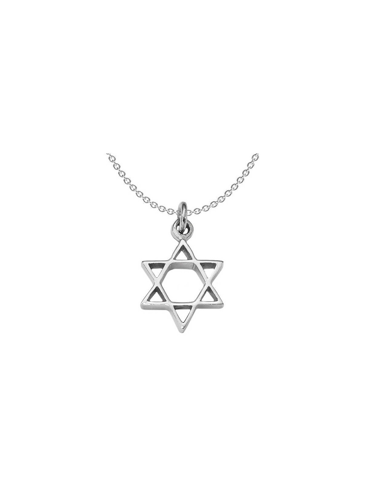Sterling Silver Rhodium-Plated Star of David Penda | Jewelry | Judaica