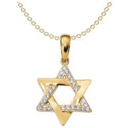 14k Yellow Gold CZ Woven Star of David Pendant | Jewelry | Judaica