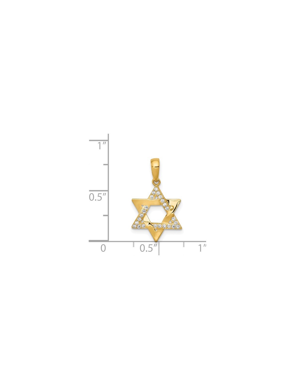 14k Yellow Gold CZ Woven Star of David Pendant | Jewelry | Judaica