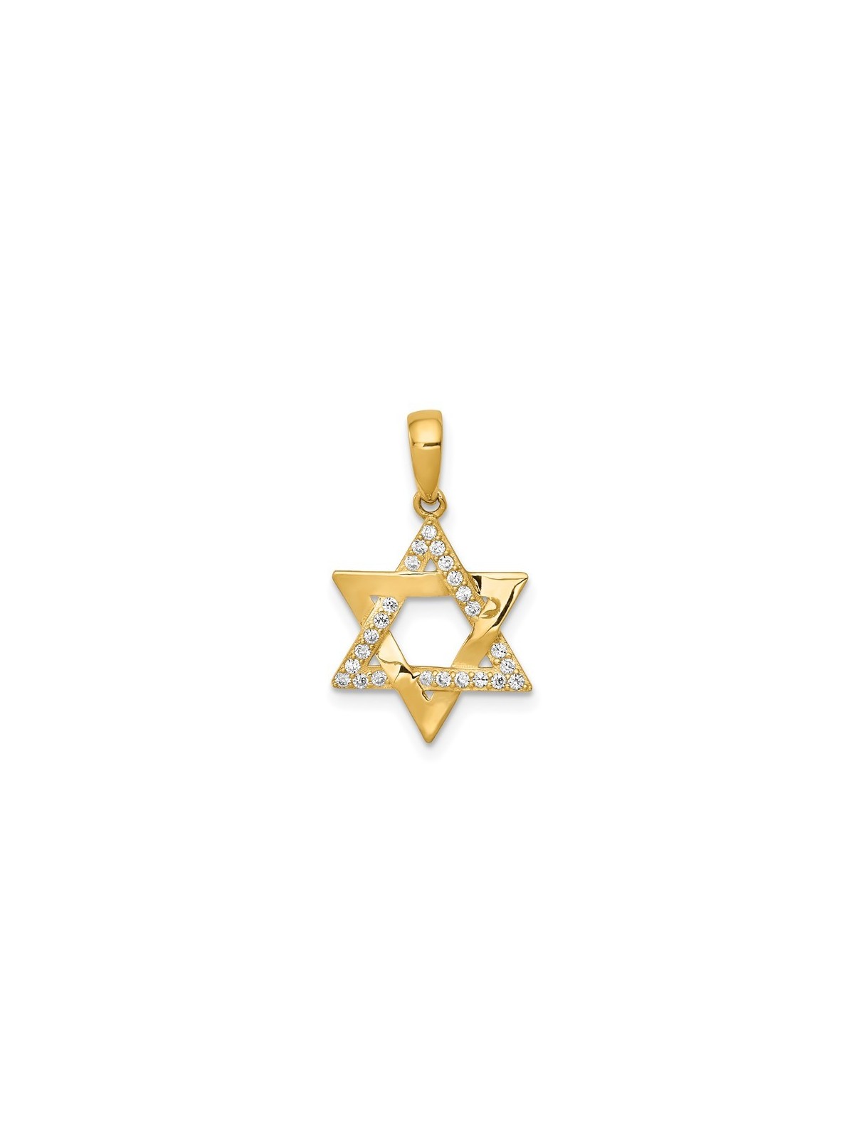 14k Yellow Gold CZ Woven Star of David Pendant | Jewelry | Judaica