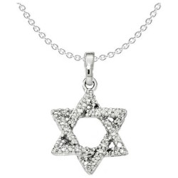 14k White Gold Diamond Star of David Pendant | Jewelry | Judaica