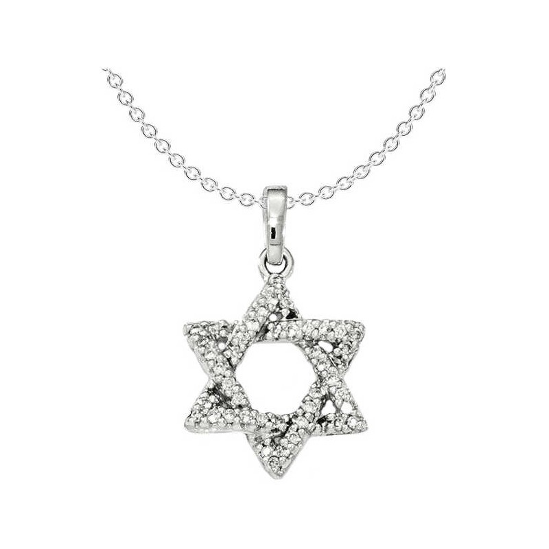 14k White Gold Diamond Star of David Pendant | Jewelry | Judaica