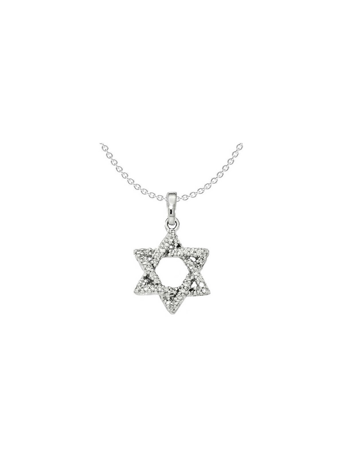 14k White Gold Diamond Star of David Pendant | Jewelry | Judaica