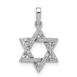 14k White Gold Diamond Star of David Pendant | Jewelry | Judaica