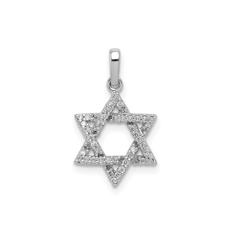 14k White Gold Diamond Star of David Pendant | Jewelry | Judaica