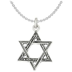 Sterling Silver Antiqued Dual-Textured Star of Dav | Jewelry | Judaica