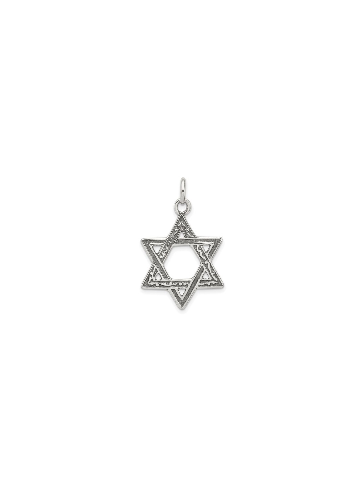 Sterling Silver Antiqued Dual-Textured Star of Dav | Jewelry | Judaica