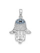 Sterling Silver Colored CZ Eye Hamsa Pendant | Jewelry | Judaica