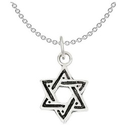 Sterling Silver Antiqued Star of David Pendant | Jewelry | Judaica