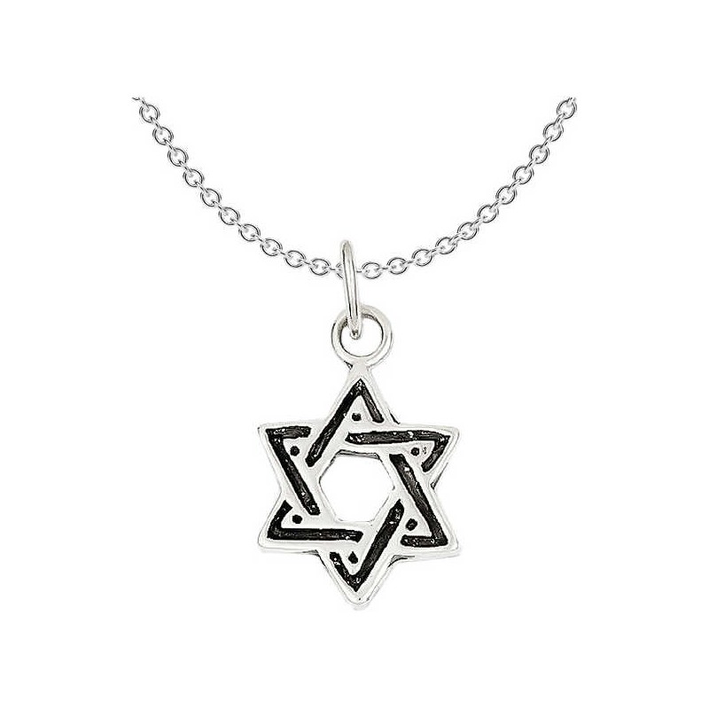 Sterling Silver Antiqued Star of David Pendant | Jewelry | Judaica