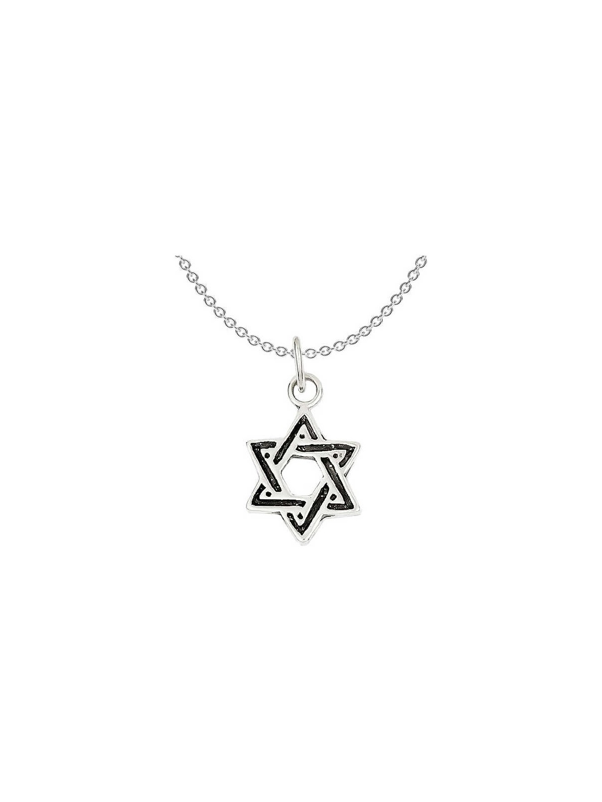 Sterling Silver Antiqued Star of David Pendant | Jewelry | Judaica