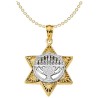 14k Two-Tone Gold Menorah Star of David Pendant | Jewelry | Judaica