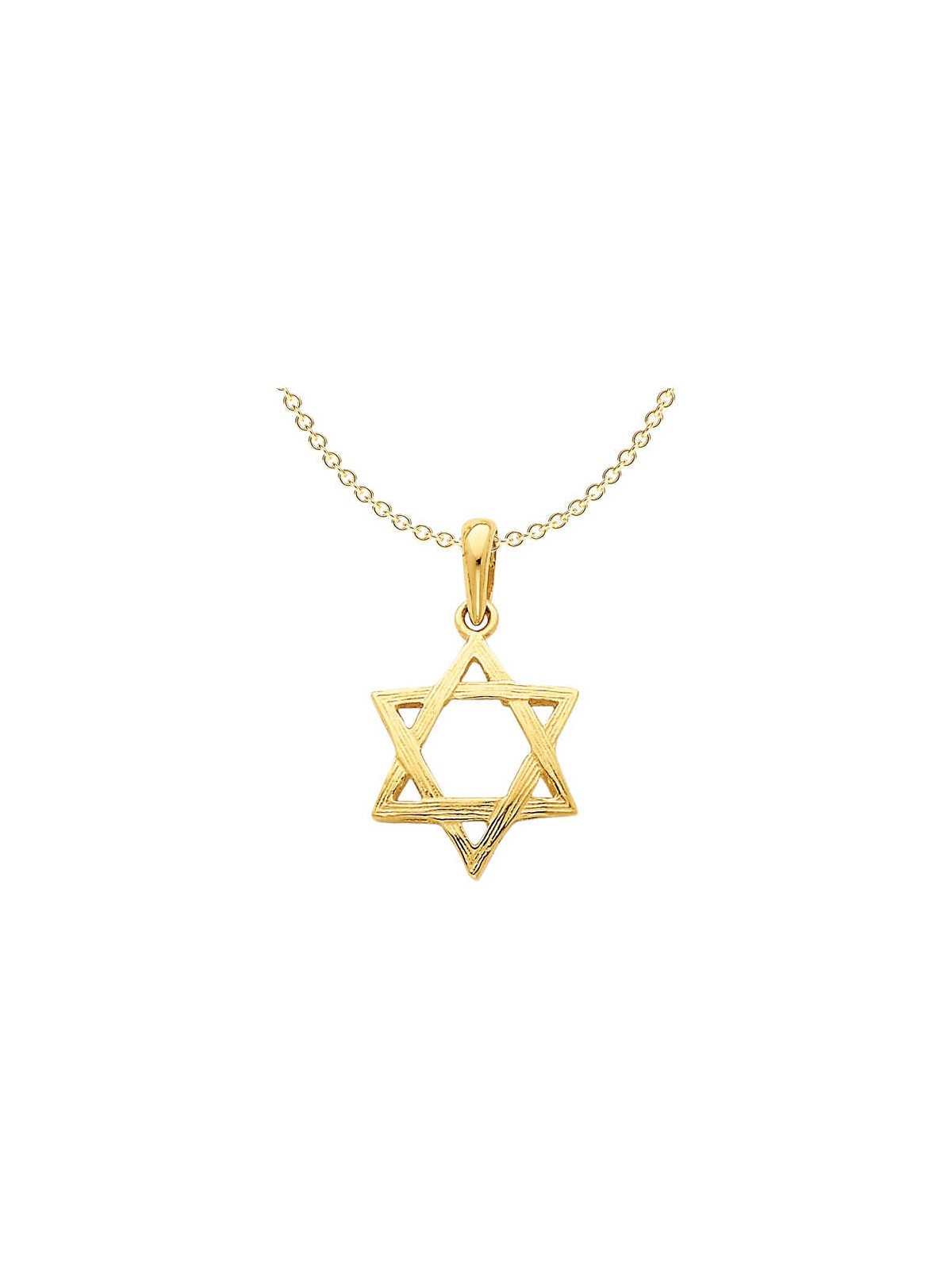 14k Yellow Gold Wood-Grain Textured Star of David  | Jewelry | Judaica