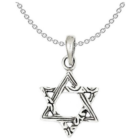 Sterling Silver Multi-textured Antiqued Star of Da | Jewelry | Judaica