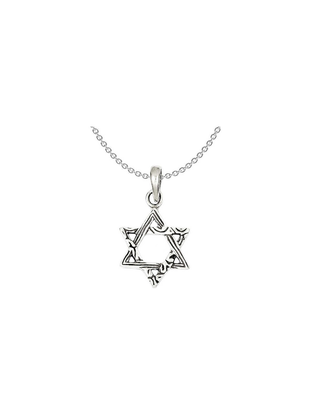 Sterling Silver Multi-textured Antiqued Star of Da | Jewelry | Judaica