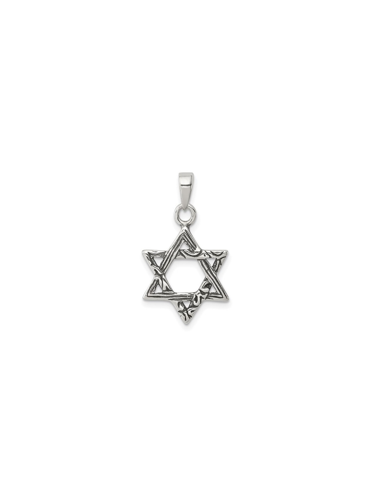Sterling Silver Multi-textured Antiqued Star of Da | Jewelry | Judaica
