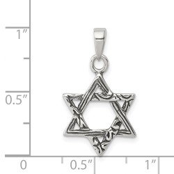 Sterling Silver Multi-textured Antiqued Star of Da | Jewelry | Judaica
