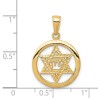 14k Yellow Gold Zion Star of David Circle Pendant | Jewelry | Judaica