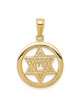 14k Yellow Gold Zion Star of David Circle Pendant | Jewelry | Judaica
