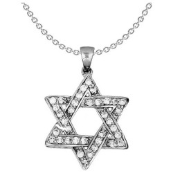 Sterling Silver CZ Star of David Pendant | Jewelry | Judaica