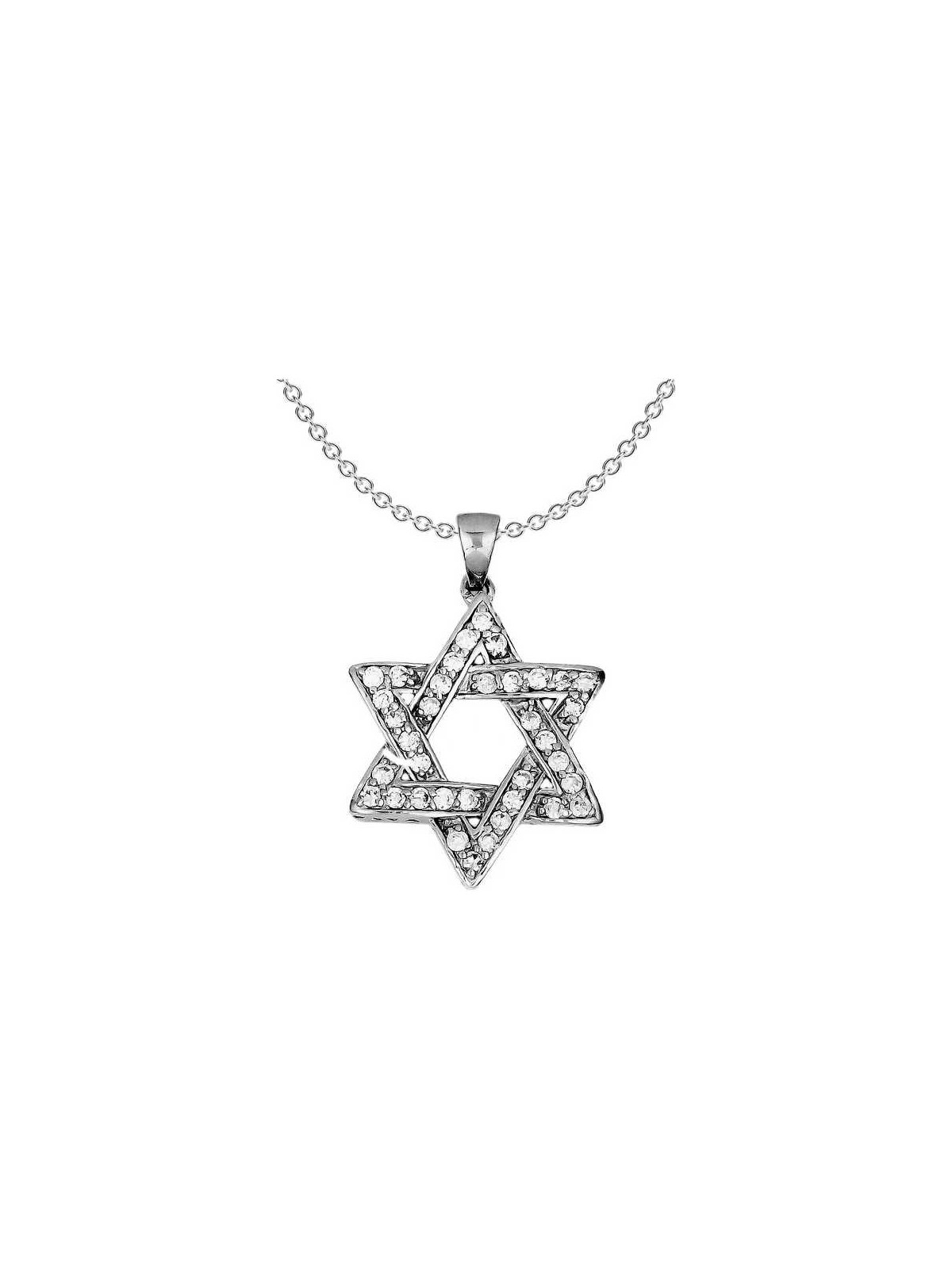 Sterling Silver CZ Star of David Pendant | Jewelry | Judaica