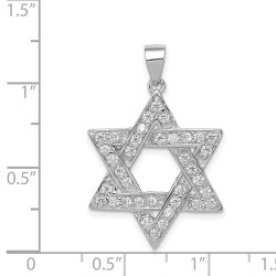 Sterling Silver CZ Star of David Pendant | Jewelry | Judaica