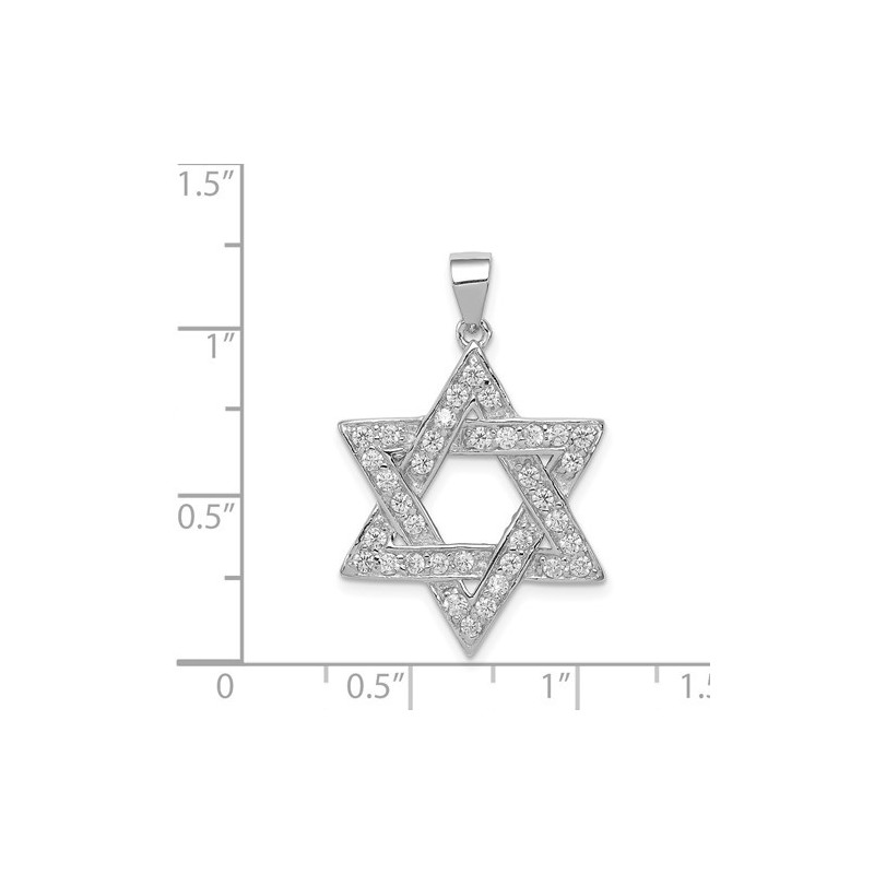 Sterling Silver CZ Star of David Pendant | Jewelry | Judaica