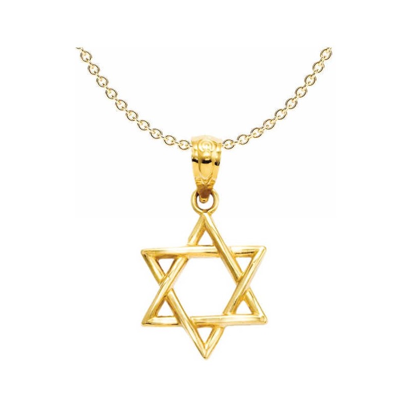 14k Polished Yellow Gold Star of David Pendant | Jewelry | Judaica