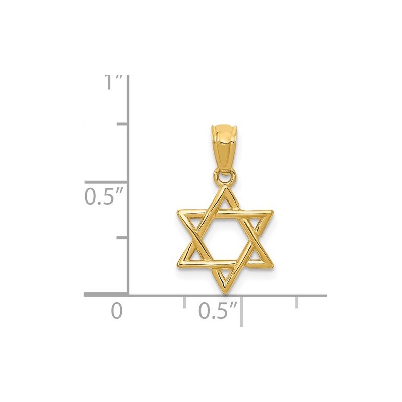 14k Polished Yellow Gold Star of David Pendant | Jewelry | Judaica