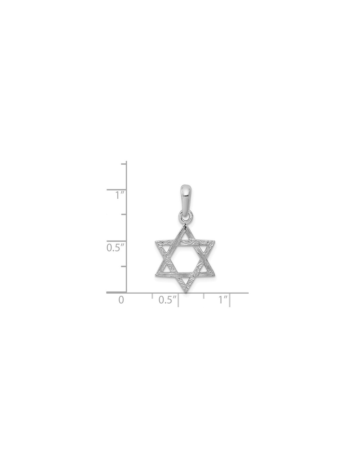 14k White Gold Dual Textured Star of David Pendant | Jewelry | Judaica