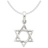 14k White Gold Dual Textured Star of David Pendant | Jewelry | Judaica