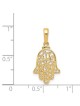 14k Yellow Gold Filigree Hamsa Chai Pendant | Jewelry | Judaica