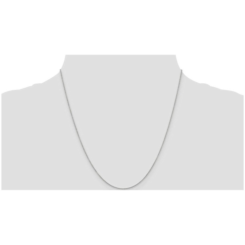 14k White Gold 20-Inch Cable Necklace Chain | Jewelry | Judaica