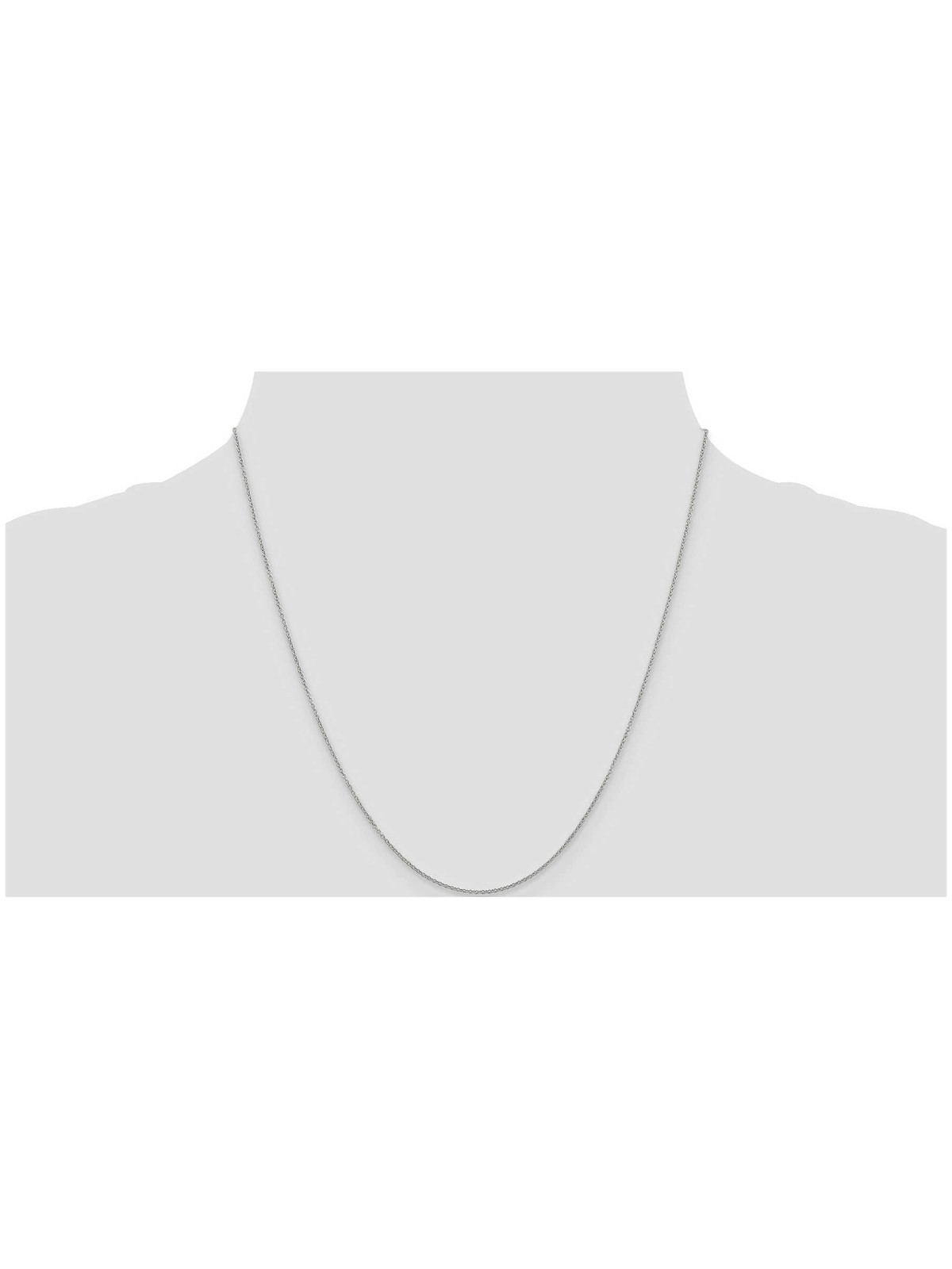 14k White Gold 20-Inch Cable Necklace Chain | Jewelry | Judaica