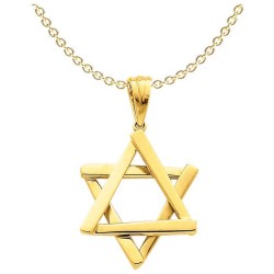 14k Yellow Gold Overlapping Star of David Pendant | Jewelry | Judaica