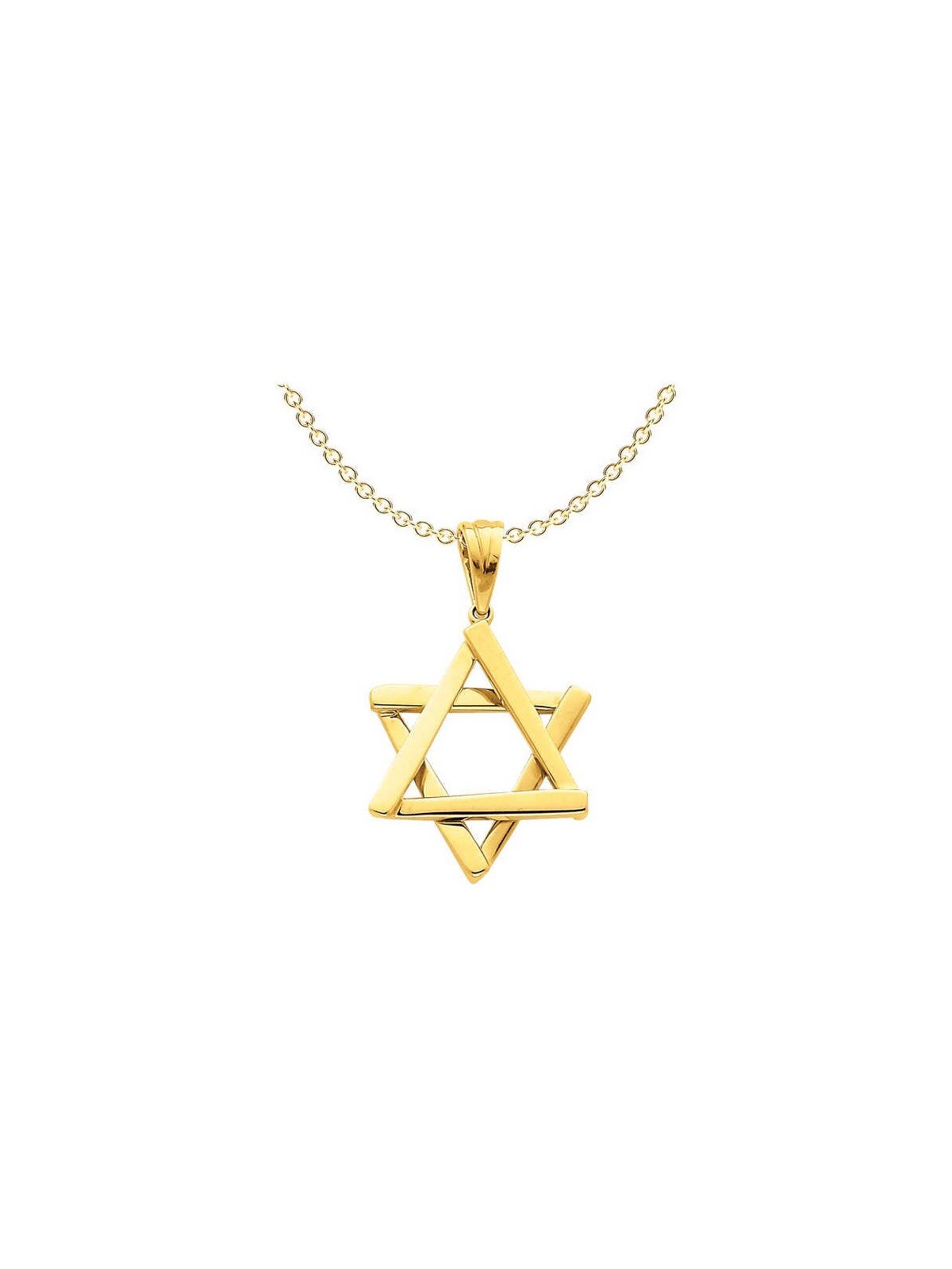 14k Yellow Gold Overlapping Star of David Pendant | Jewelry | Judaica