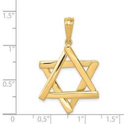 14k Yellow Gold Overlapping Star of David Pendant | Jewelry | Judaica