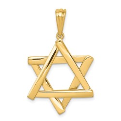 14k Yellow Gold Overlapping Star of David Pendant | Jewelry | Judaica