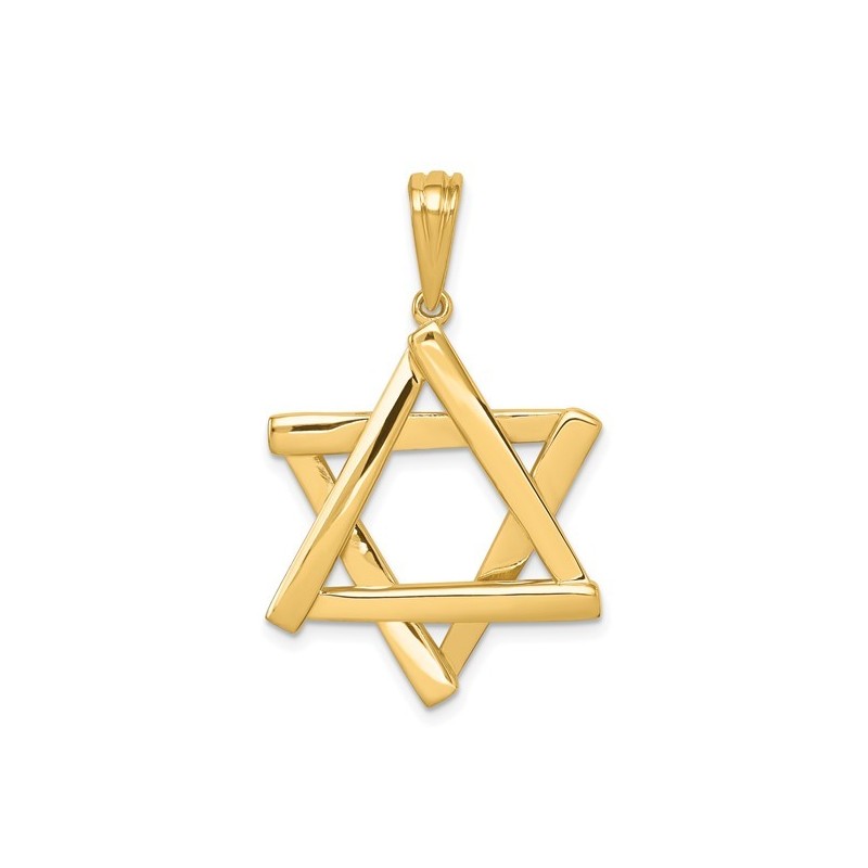 14k Yellow Gold Overlapping Star of David Pendant | Jewelry | Judaica