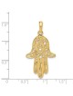 14k Yellow Gold Elongated Hamsa Pendant | Jewelry | Judaica