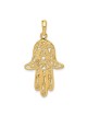 14k Yellow Gold Elongated Hamsa Pendant | Jewelry | Judaica