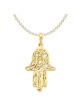 14k Yellow Gold Elongated Hamsa Pendant | Jewelry | Judaica