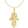 14k Yellow Gold Elongated Hamsa Pendant | Jewelry | Judaica