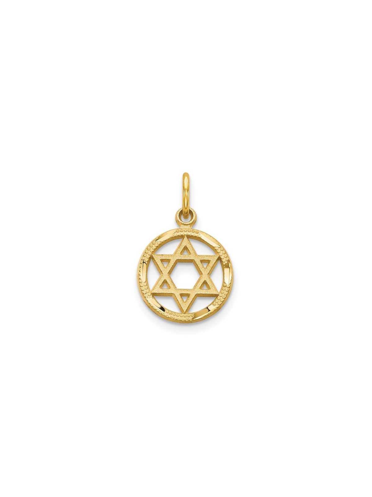 10k Yellow Gold Dual-Textured Star of David Circle | Jewelry | Judaica