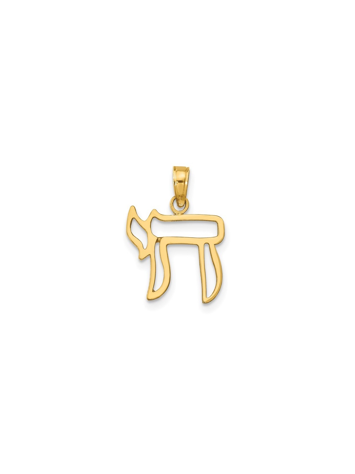 14k Yellow Gold Chai Cut-Out Pendant | Jewelry | Judaica