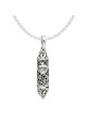14k White Gold Ornate Mezuzah Pendant | Jewelry | Judaica