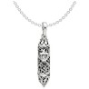 14k White Gold Ornate Mezuzah Pendant | Jewelry | Judaica