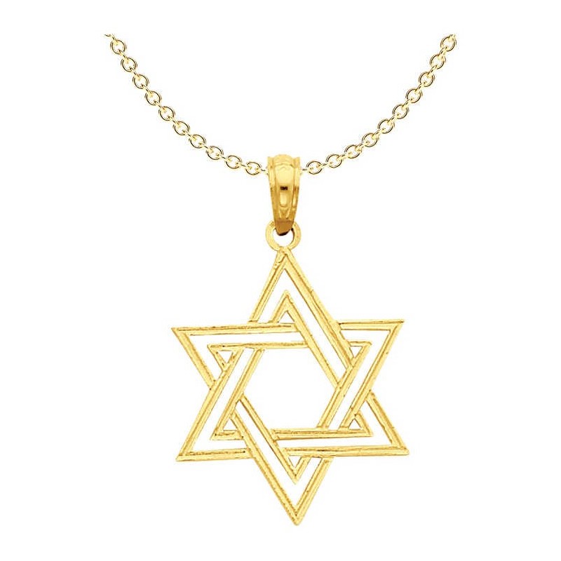 The 14k Yellow Gold Cut-Out Star of David Pendant | Jewelry | Judaica